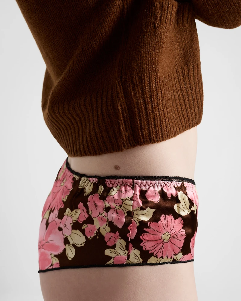 Printed satin panty