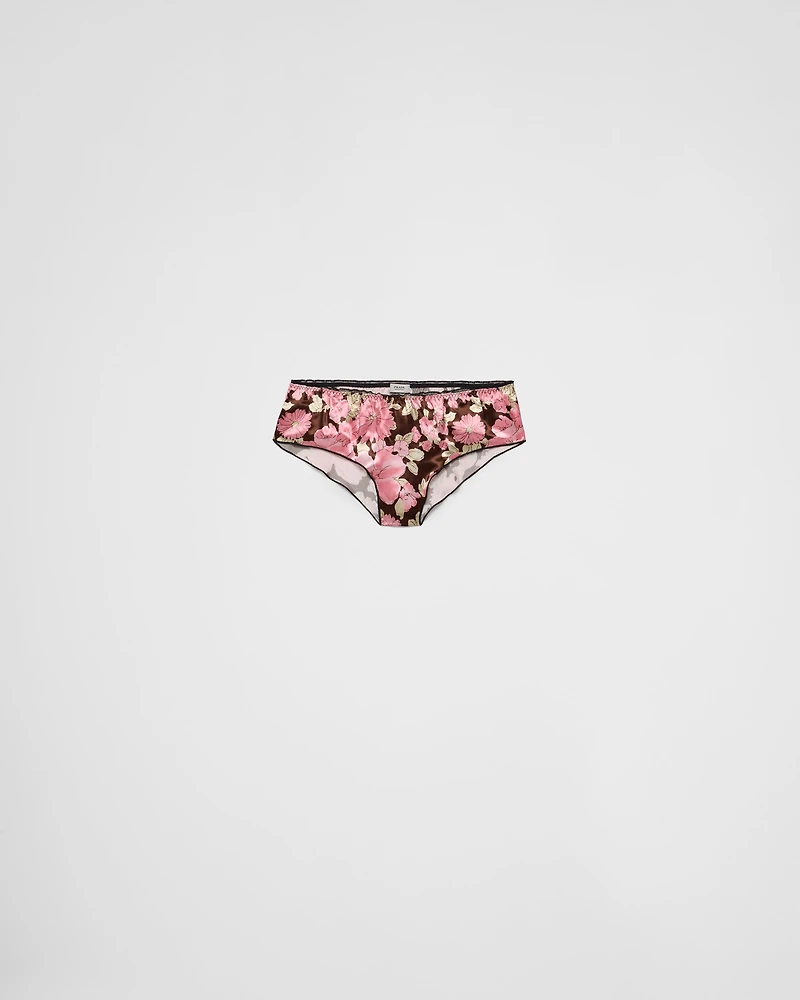 Printed satin panty