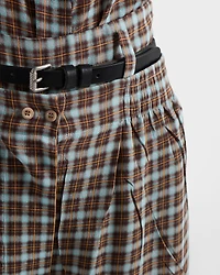 Checked georgette shorts