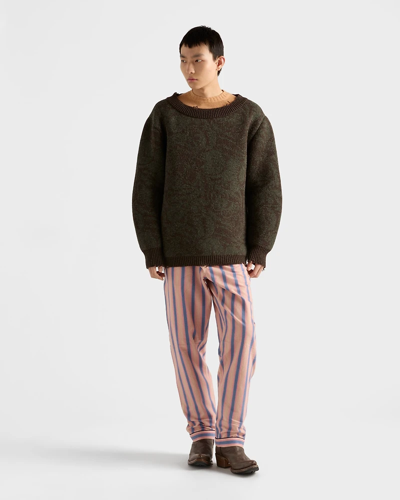 Striped cotton pants