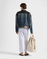 Striped poplin pants