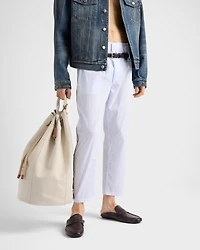 Striped poplin pants