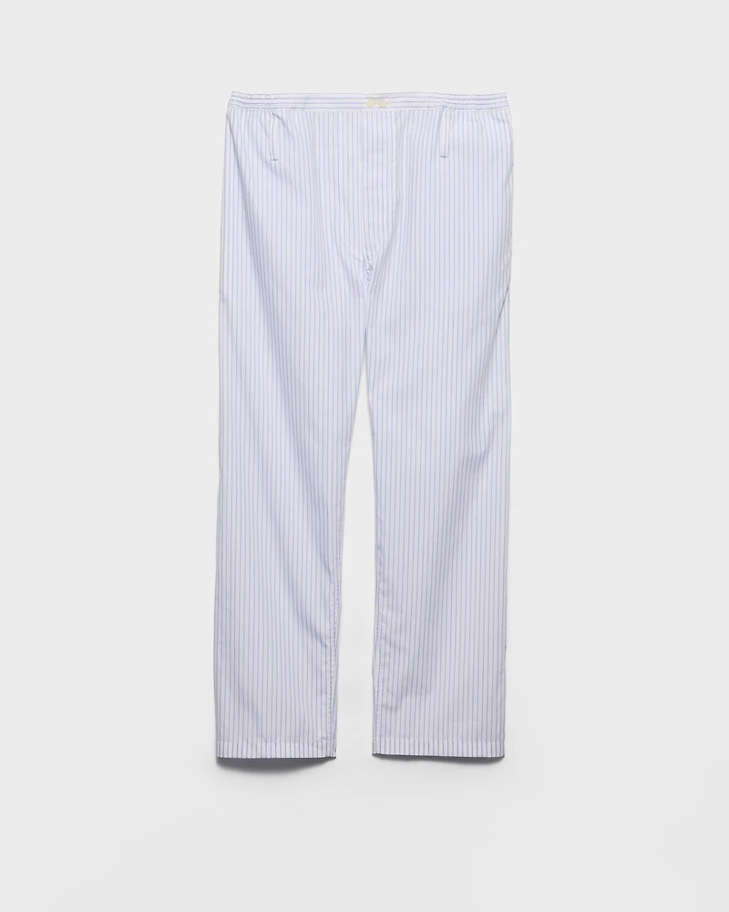 Striped poplin pants