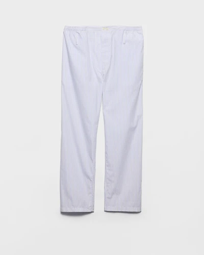 Striped poplin pants