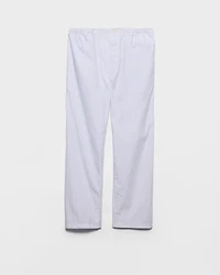 Striped poplin pants