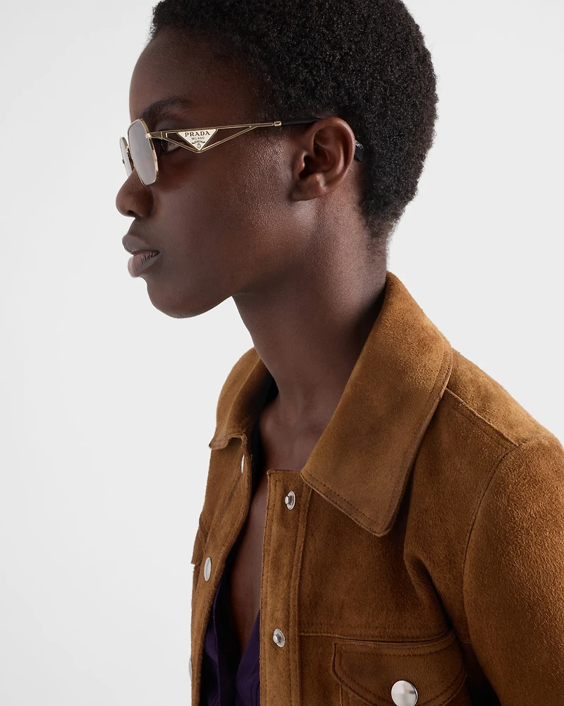 Sunglasses with Prada triangle logo