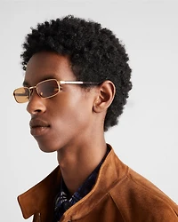 Sunglasses with the iconic metal plaque