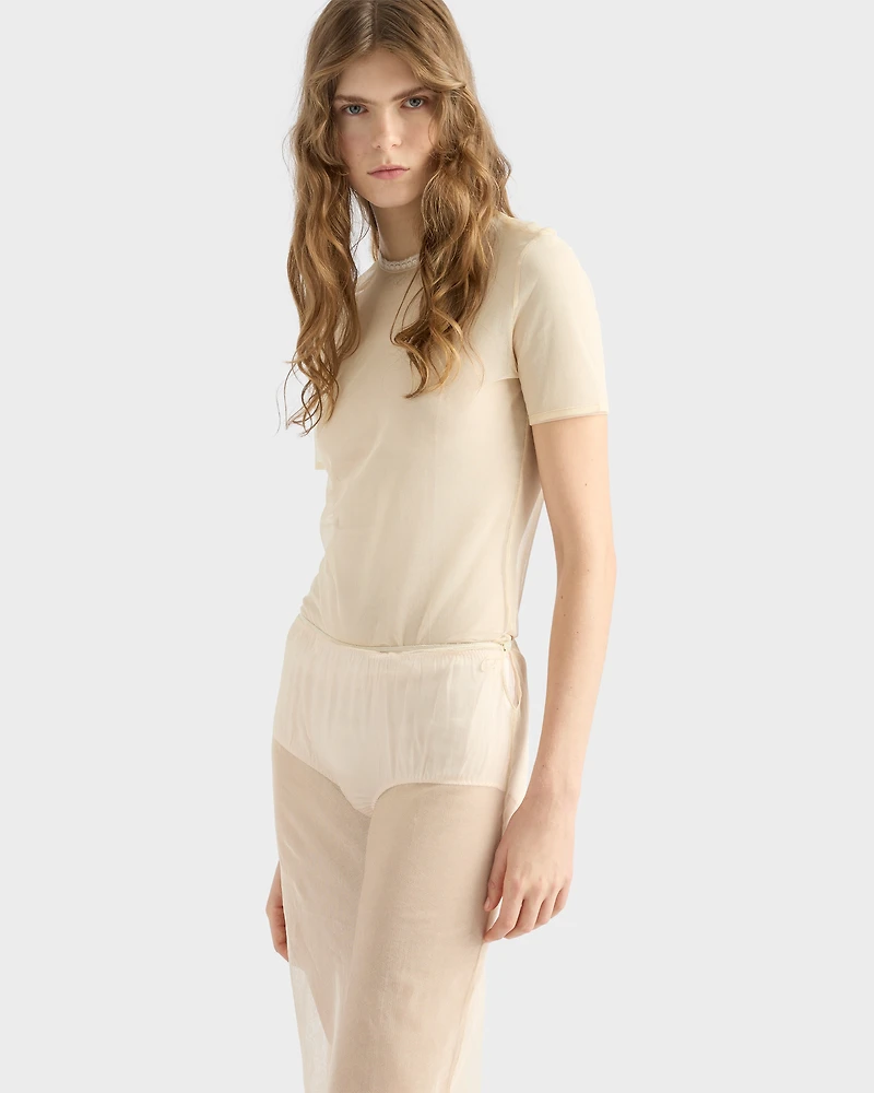 Cotton tulle T-shirt