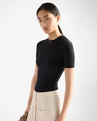 Short-sleeved stretch fabric T-shirt