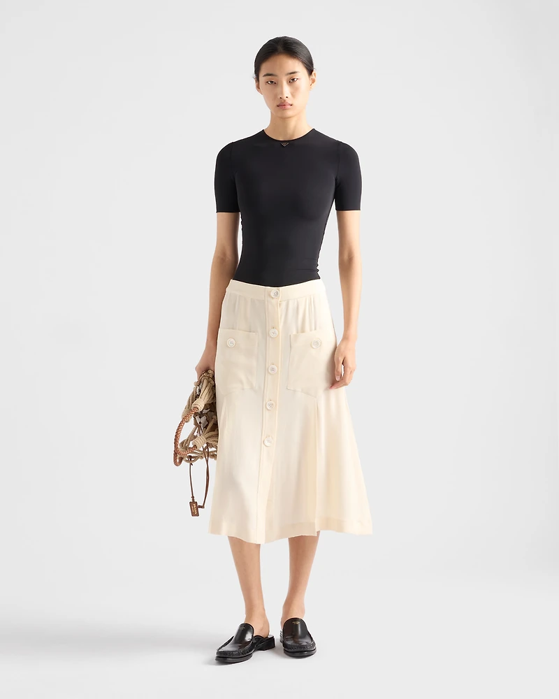 Short-sleeved stretch fabric T-shirt