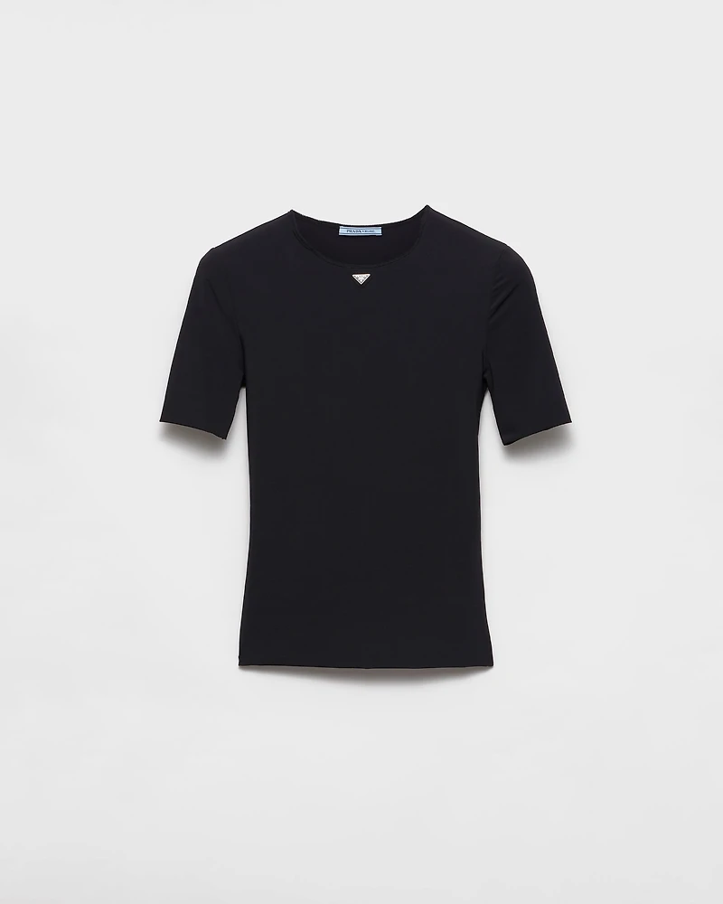 Short-sleeved stretch fabric T-shirt