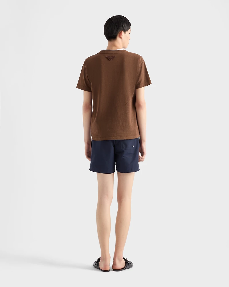 Technical fabric swim trunks