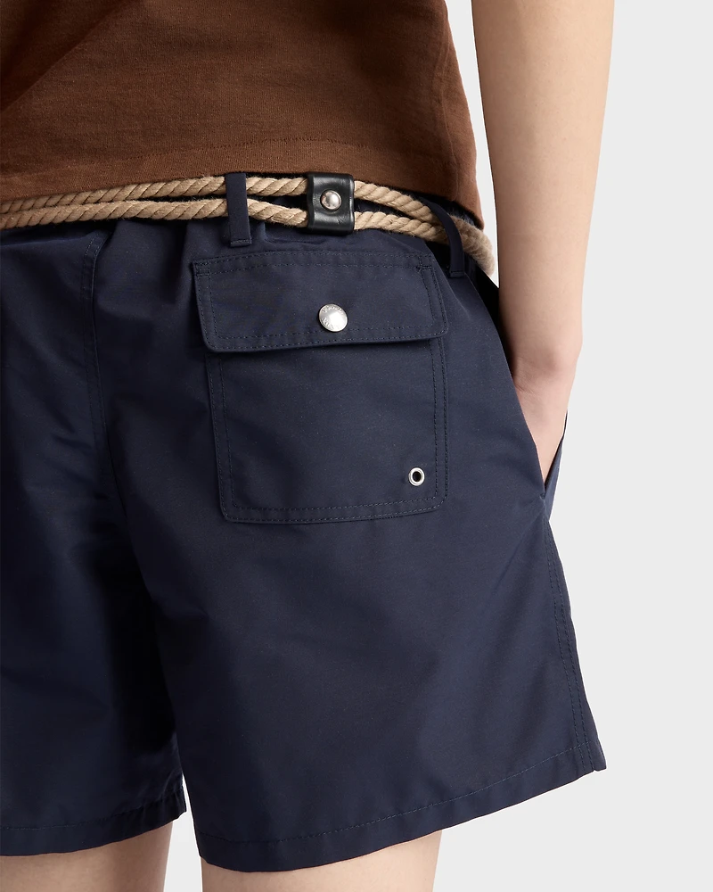 Technical fabric swim trunks
