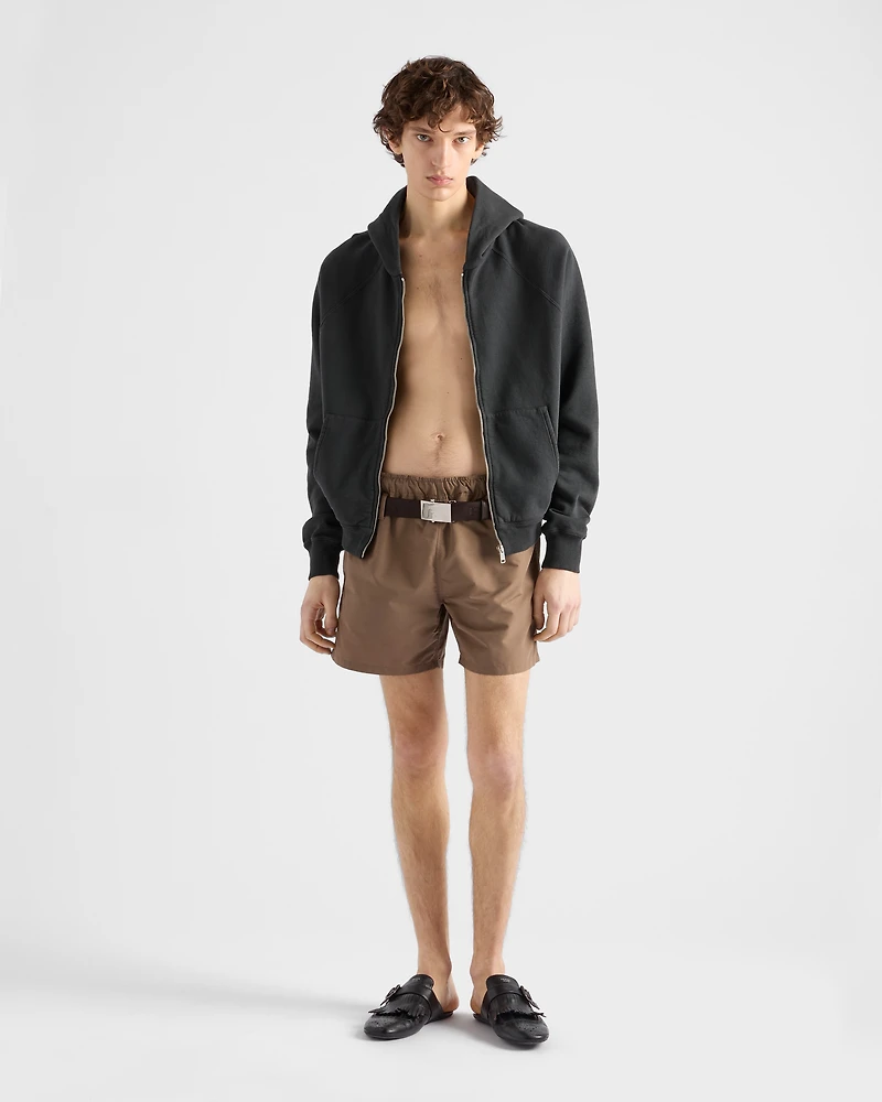 Technical fabric swim trunks