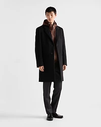 Single-breasted wool blend coat