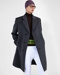 Single-breasted wool coat