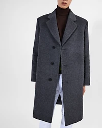 Single-breasted wool coat