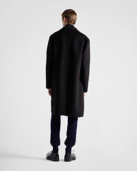 Single-breasted wool, angora and cashgora coat