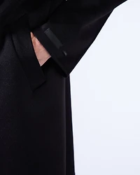 Single-breasted wool, angora and cashgora coat