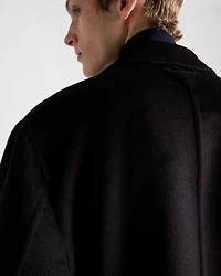 Single-breasted wool, angora and cashgora coat