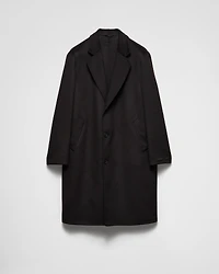 Single-breasted wool, angora and cashgora coat