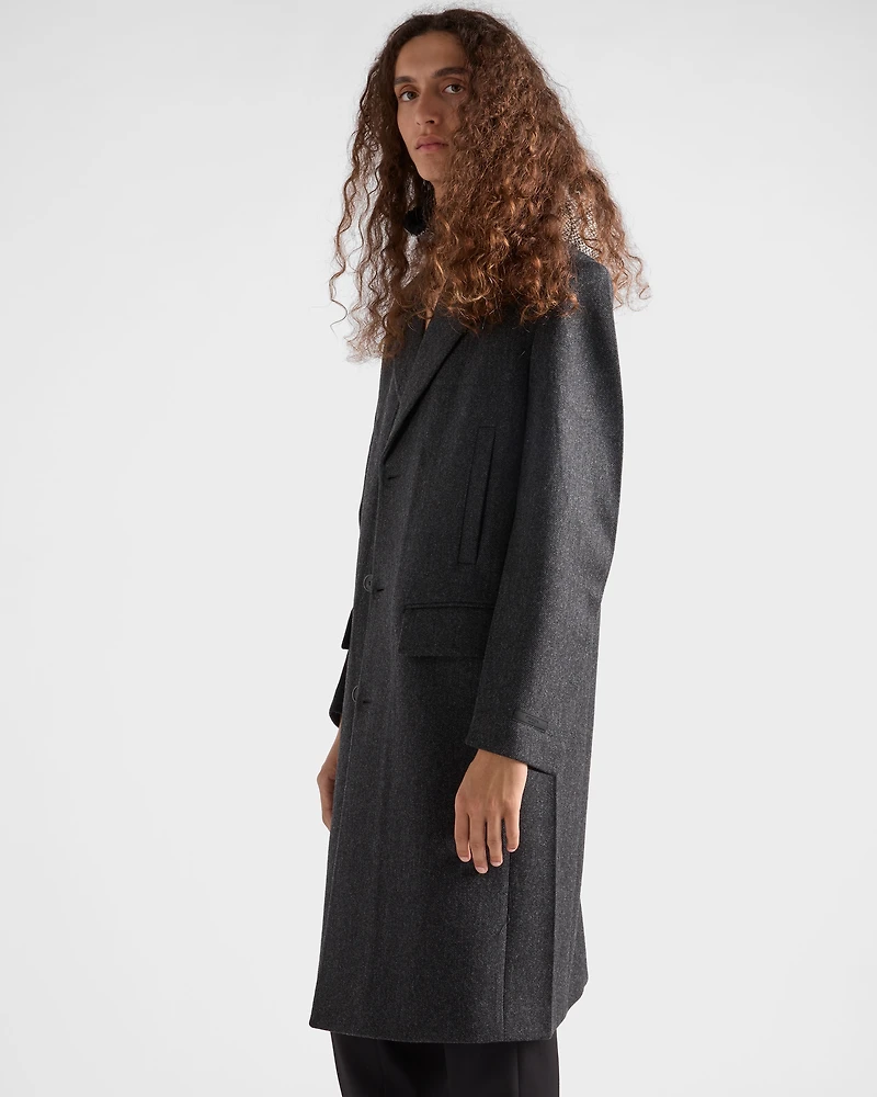 Single-breasted wool coat