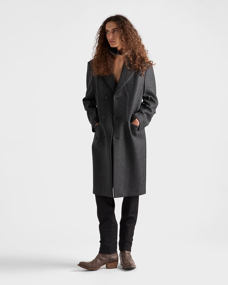 Single-breasted wool coat