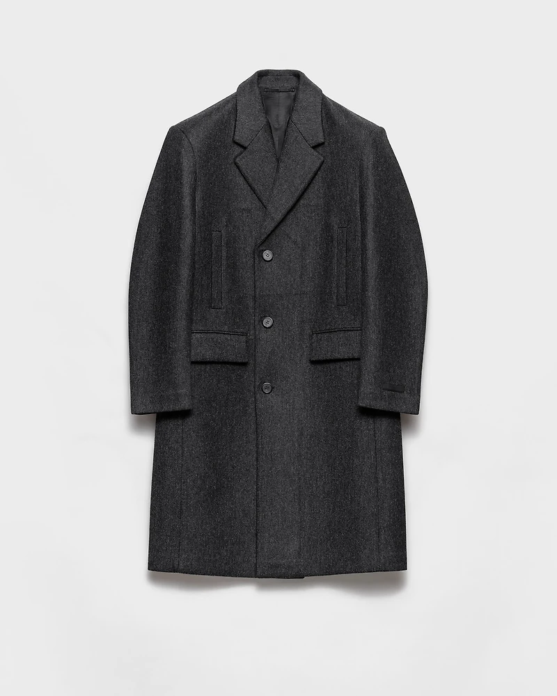 Single-breasted wool coat