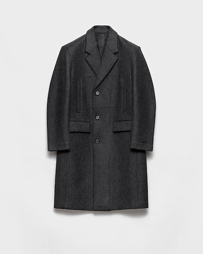Single-breasted wool coat