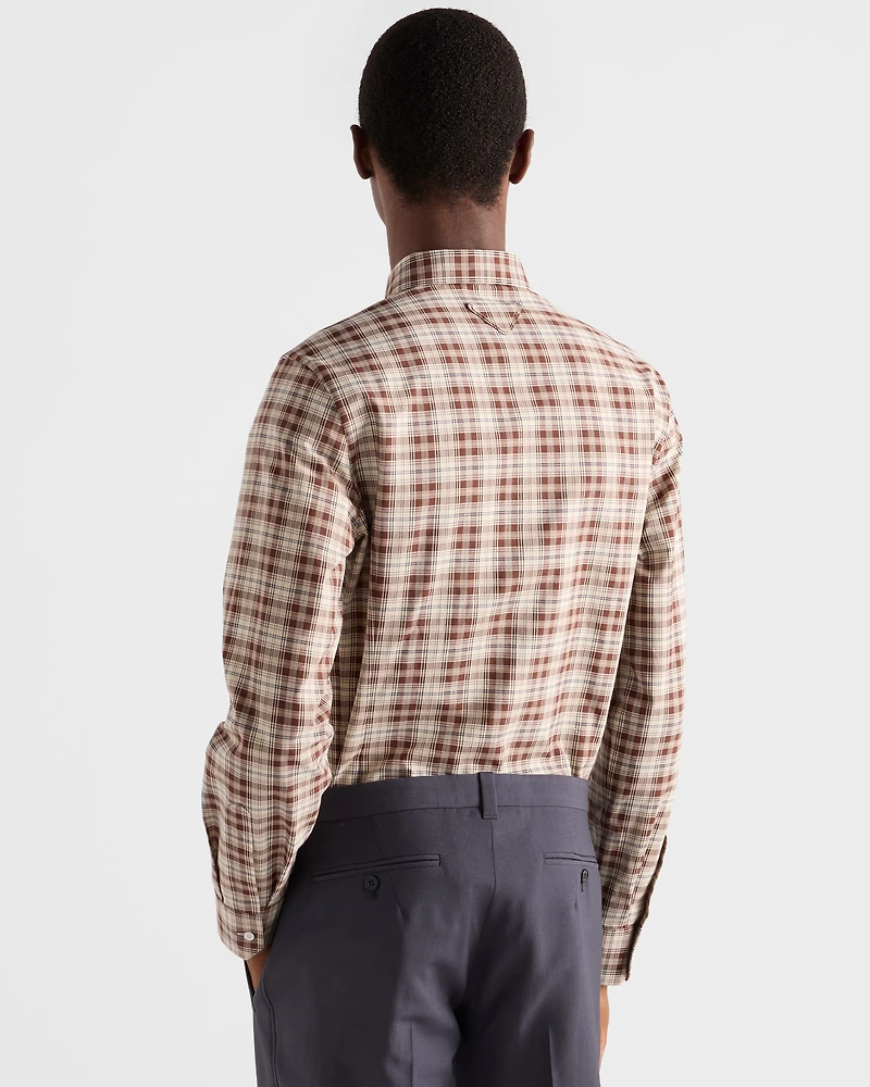 Checked cotton button-down shirt