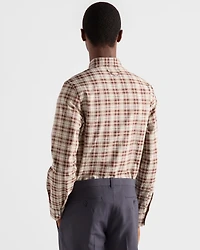 Checked cotton button-down shirt