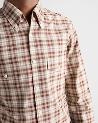 Checked cotton button-down shirt