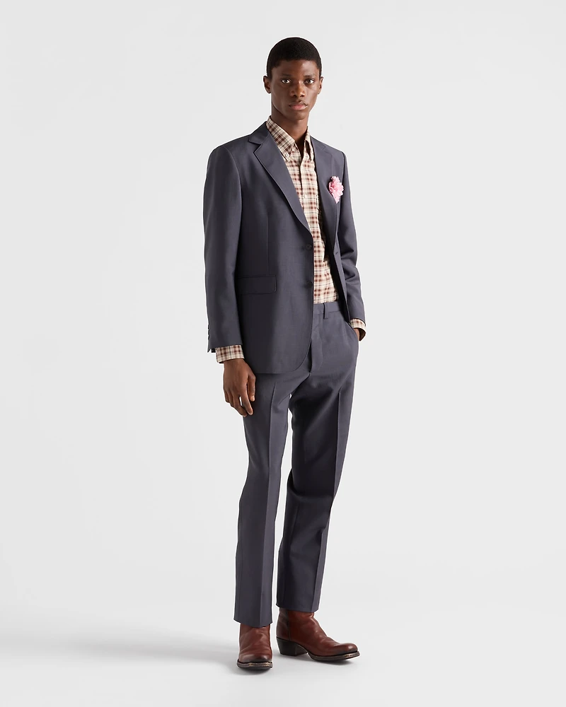 Checked cotton button-down shirt