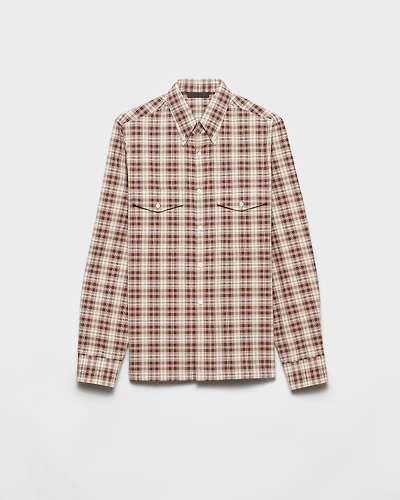 Checked cotton button-down shirt