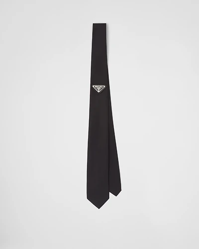 Re-Nylon gabardine tie