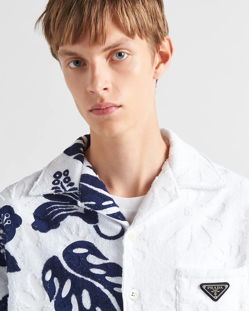 Double Match short-sleeved heavy cotton shirt