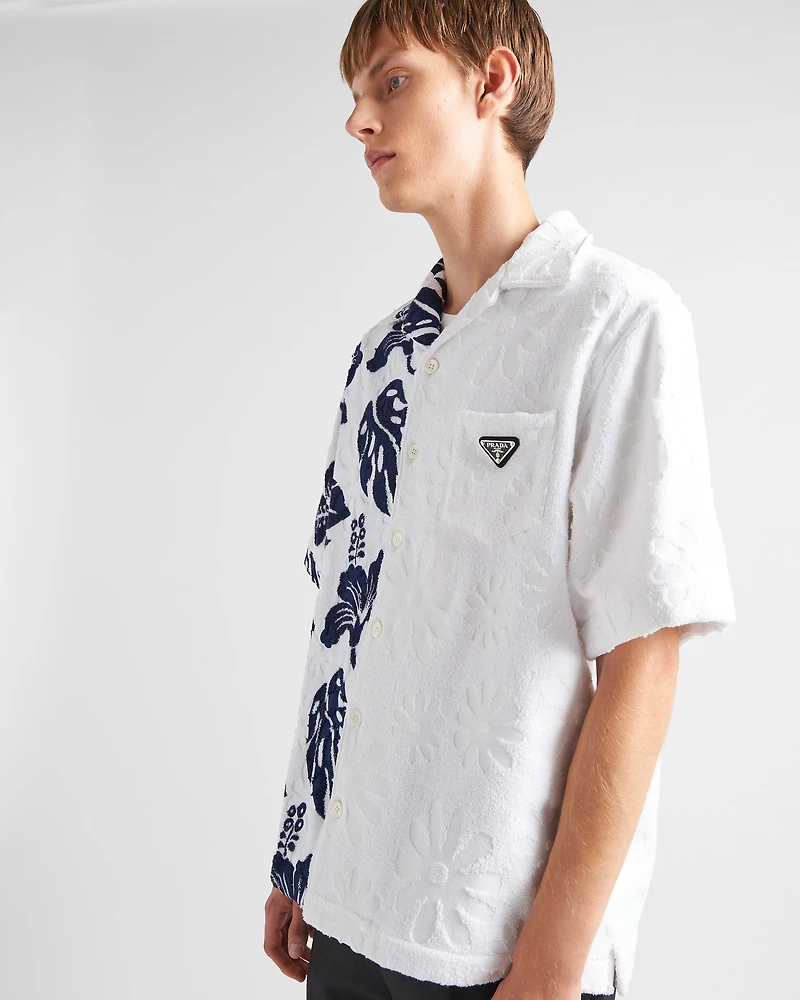 Double Match short-sleeved heavy cotton shirt