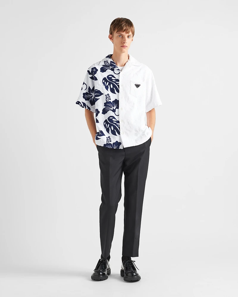 Double Match short-sleeved heavy cotton shirt