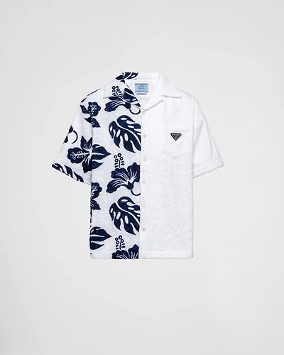 Double Match short-sleeved heavy cotton shirt
