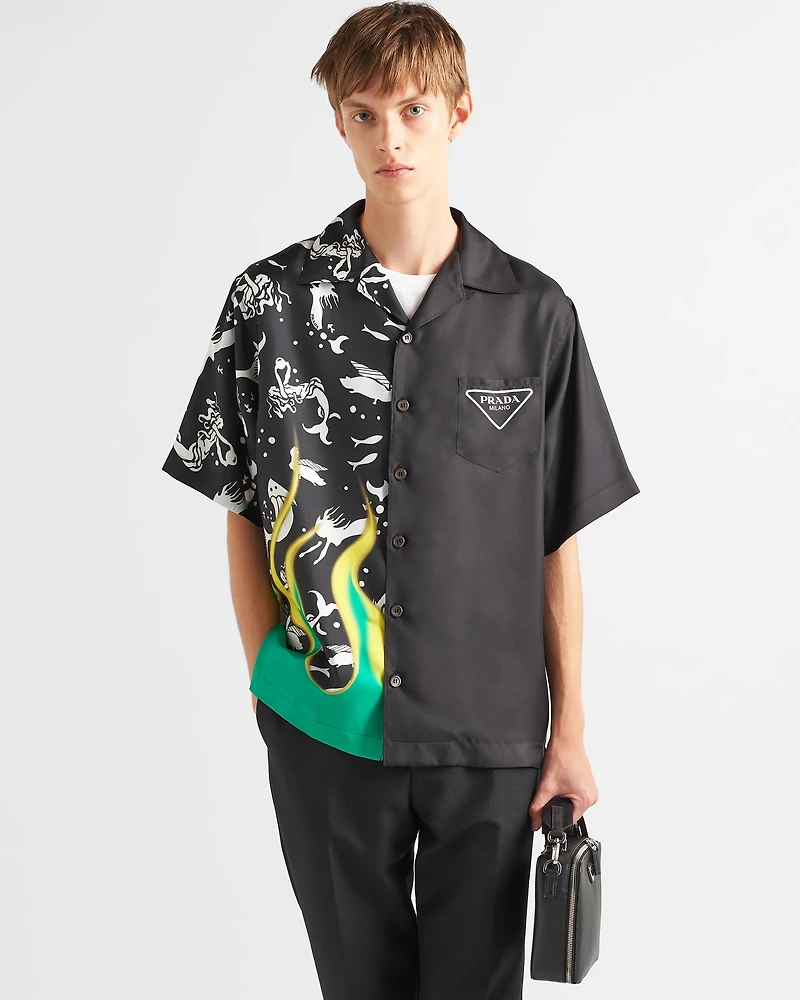 Double Match silk twill shirt