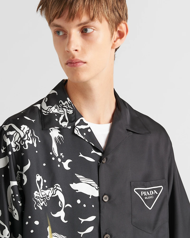 Double Match silk twill shirt