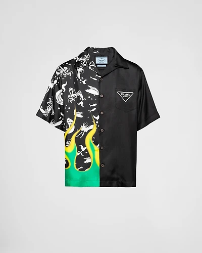 Double Match silk twill shirt