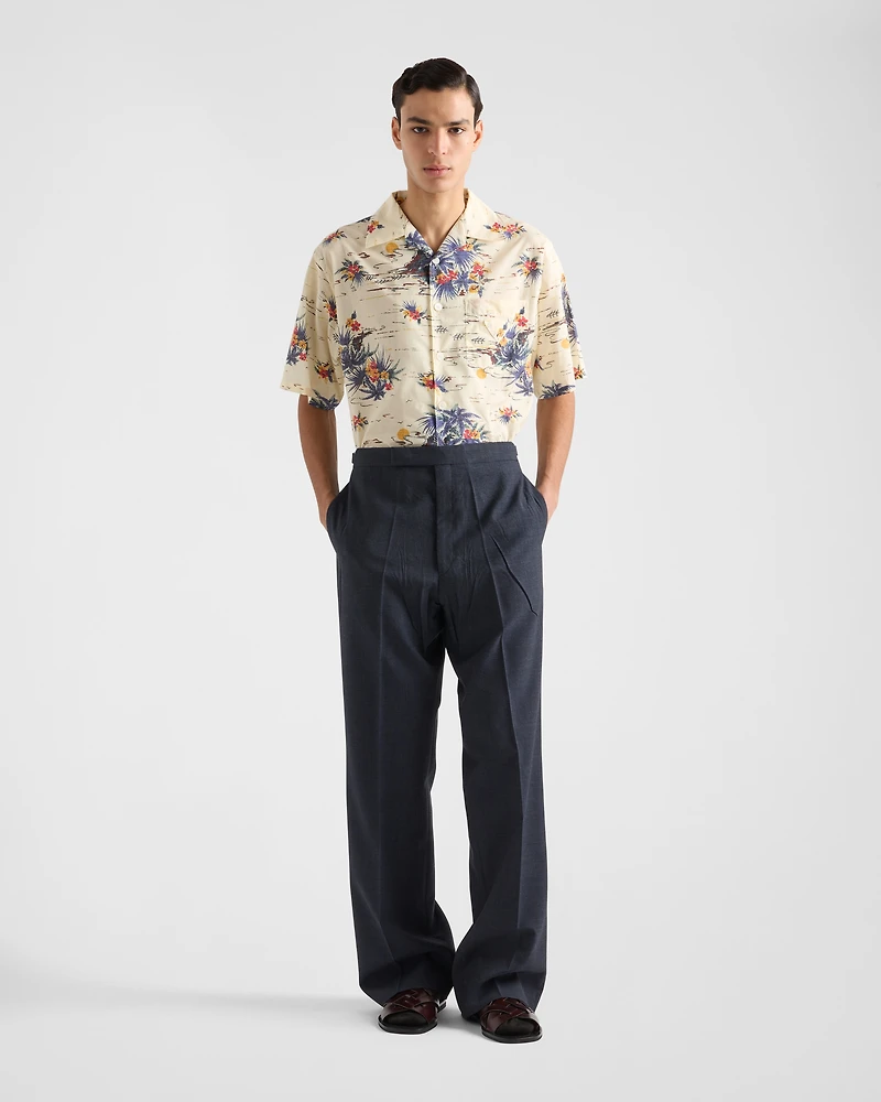 Printed cotton bowling shirt