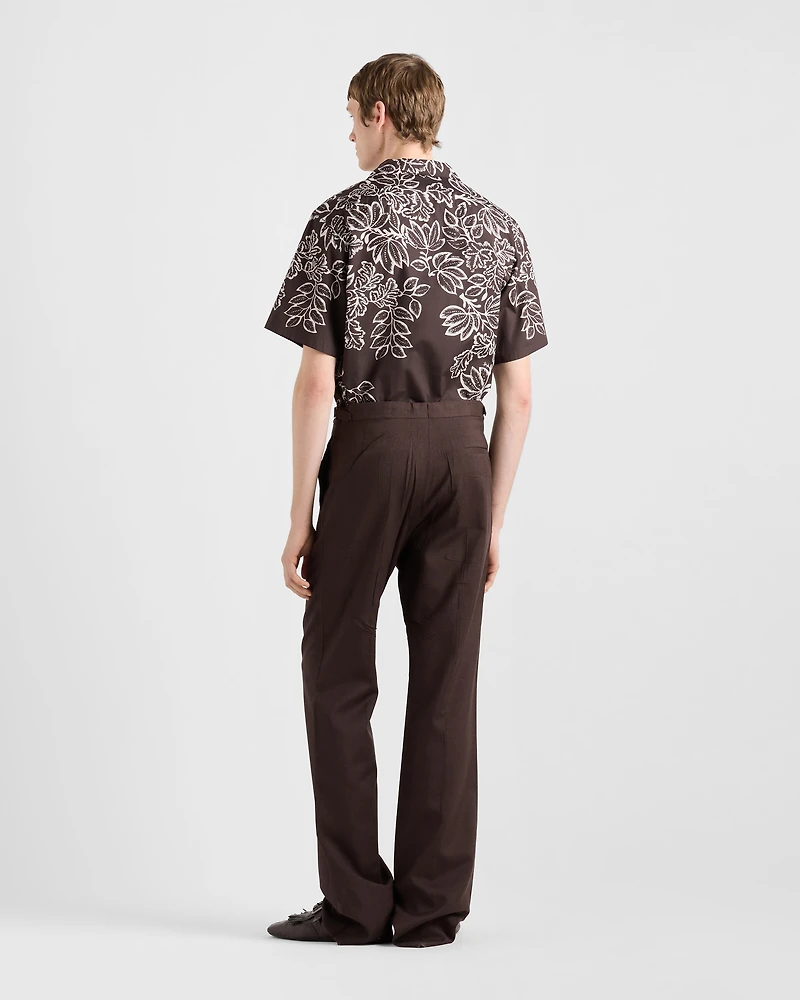 Printed cotton bowling shirt