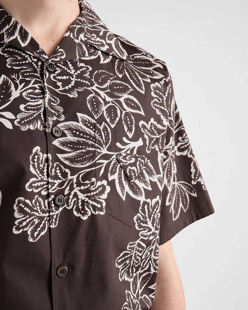 Printed cotton bowling shirt