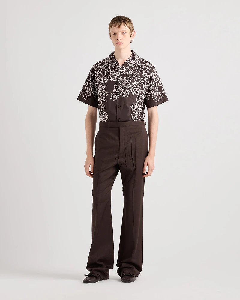 Printed cotton bowling shirt
