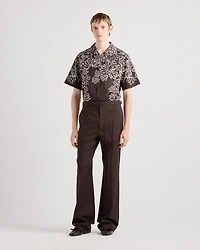 Printed cotton bowling shirt