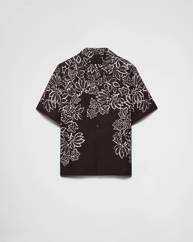 Printed cotton bowling shirt