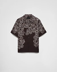 Printed cotton bowling shirt