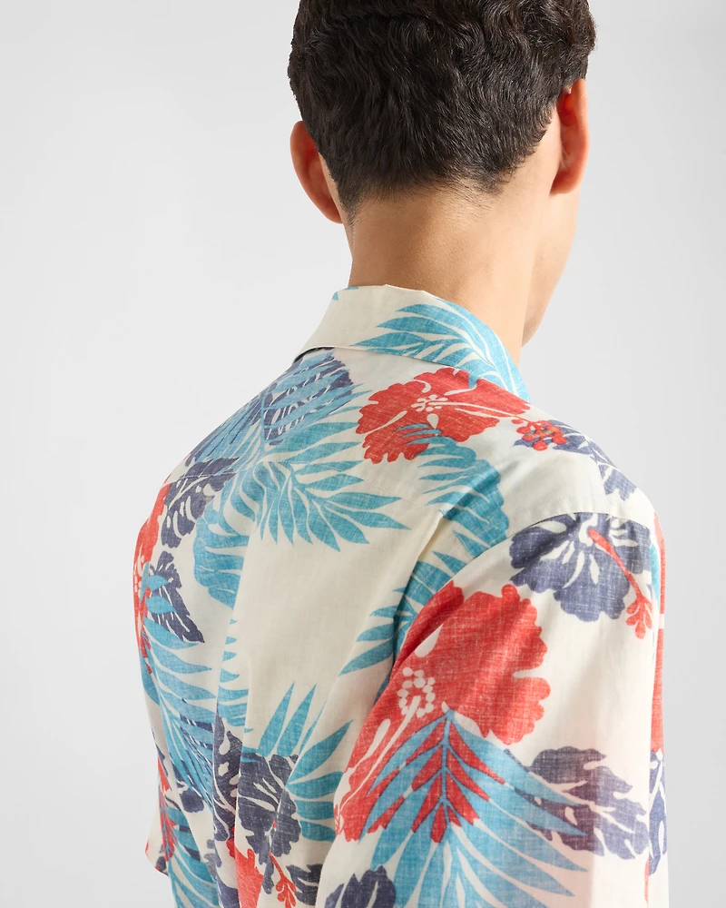Printed cotton bowling shirt